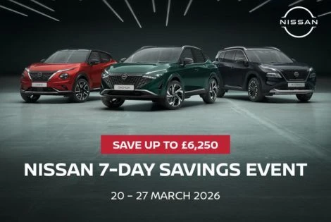 Get massive savings of up to £6,250 at the Nissan 7-Day Savings Event